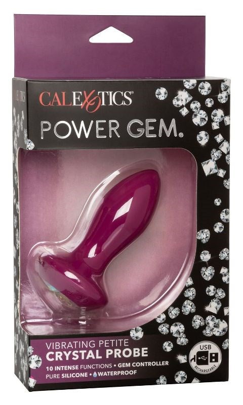 California Exotics Power Gem Vibrating Petite Crystal Probe with 10 Functions - Anal Vibrators