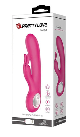 Baile Pretty Love Carina Rabbit Vibrator Dual Ring Stimulator - Rabbit Vibrators