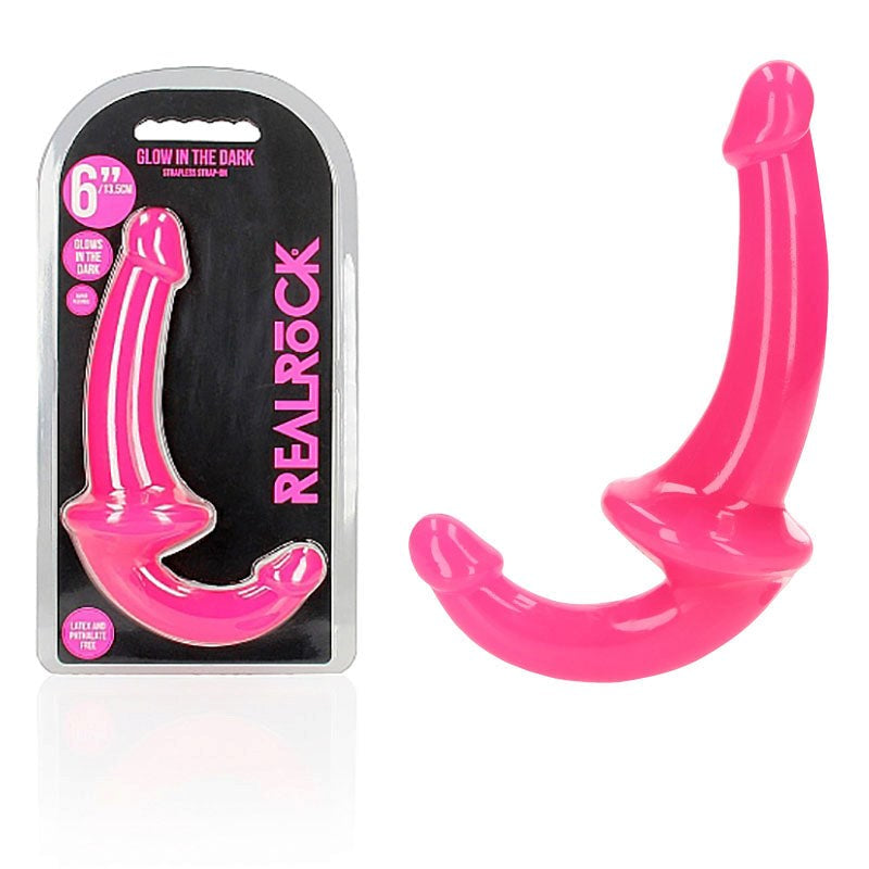 Shots Toys REALROCK 13.5 cm Illuminating Strapless Strap On Glow Feature - - Realistic Dildos