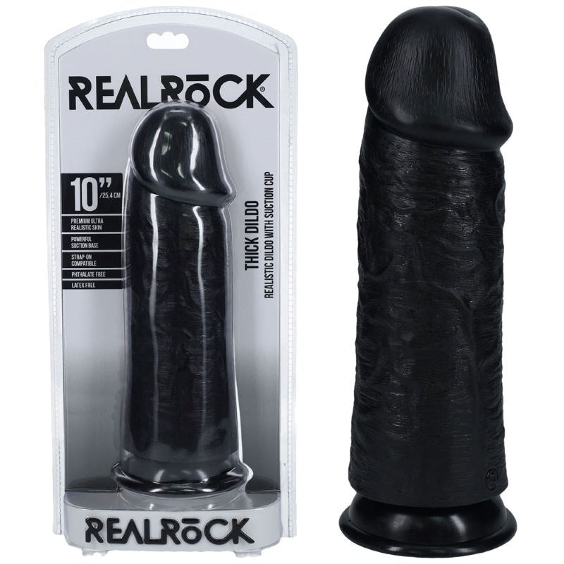 Shots Toys REALROCK 25cm Extra Thick Dildo with Suction Cup Base - - Realistic Dildos