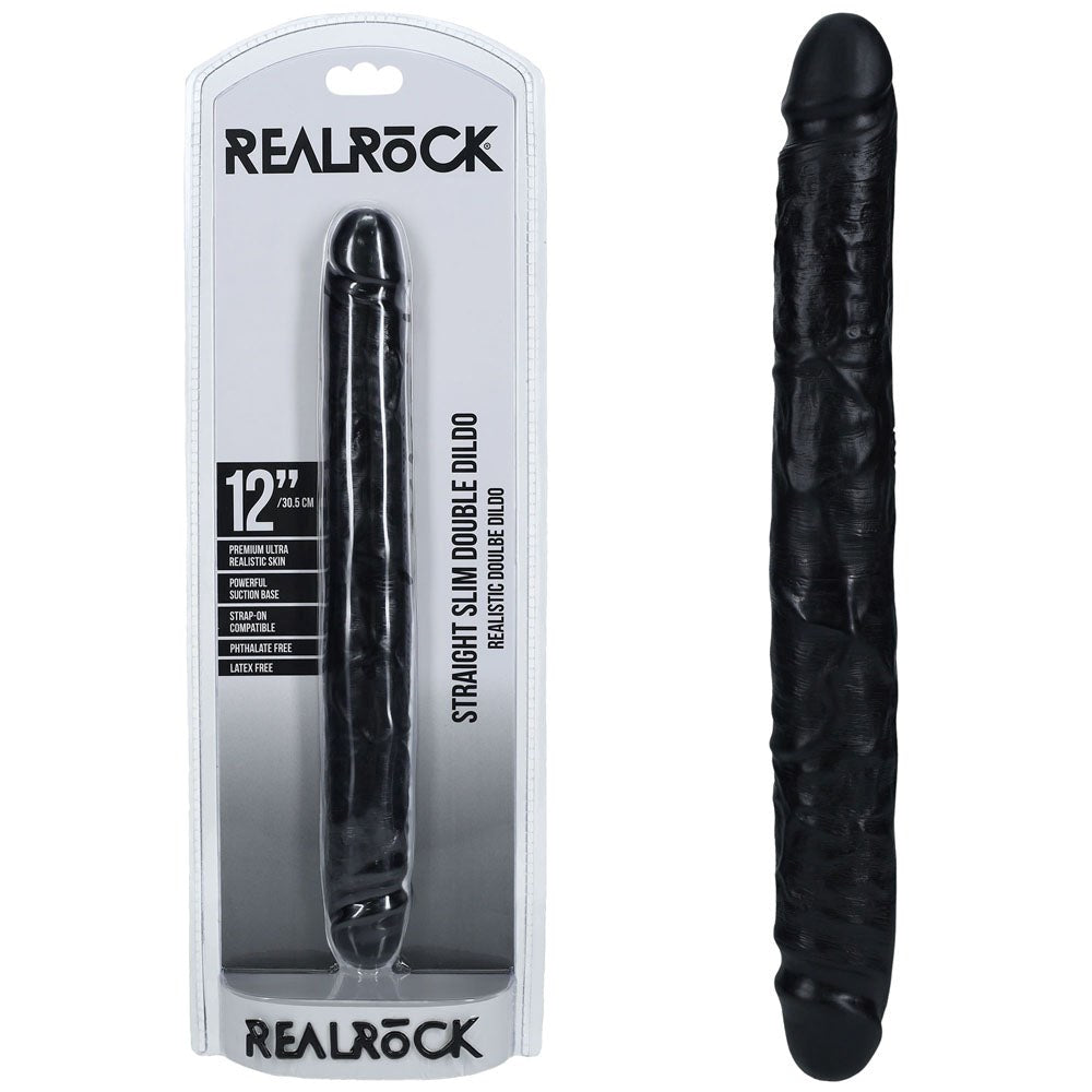 Shots Toys REALROCK 30cm Slim Double Dildo for Couples and Solo Play - - Realistic Dildos