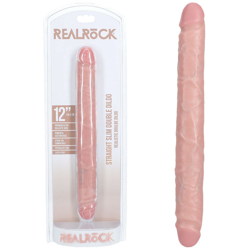Shots Toys REALROCK 30cm Slim Double Dildo for Couples and Solo Play - - Realistic Dildos