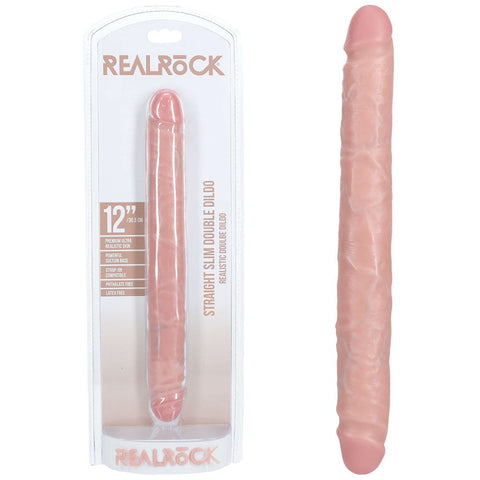 Shots Toys REALROCK 30cm Slim Double Dildo for Couples and Solo Play - Realistic Dildos