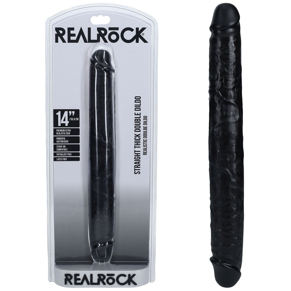 Shots Toys REALROCK 35cm Thick Double Dildo with Suction Cup Base - - Double Ender