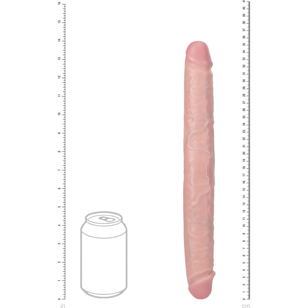Shots Toys REALROCK 35cm Thick Double Dildo with Suction Cup Base - - Double Ender