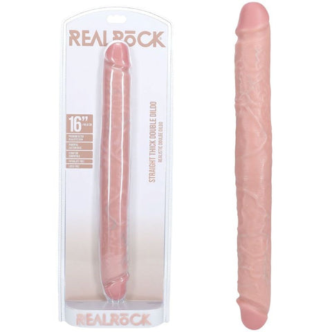 Shots Toys REALROCK Dual Delight 40cm Thick Double Dildo Premium Silicone - Realistic Dildos