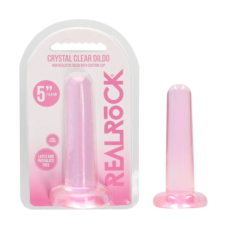 Shots Toys REALROCK Pleasure Wand Lifelike Suction Dildo 13.5cm Crystal Clear - - Realistic Dildos