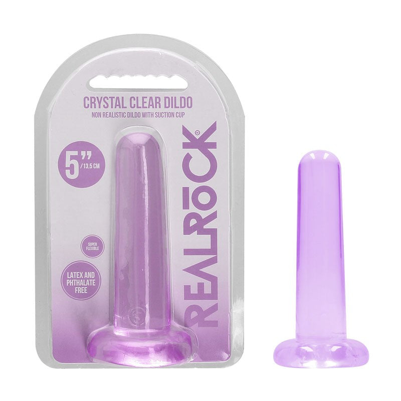Shots Toys REALROCK Pleasure Wand Lifelike Suction Dildo 13.5cm Crystal Clear - - Realistic Dildos