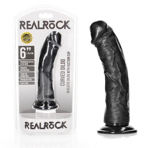 Shots Toys REALROCK Realistic Curved Dildo Premium Silicone G Spot Stimulation - Realistic Dildos