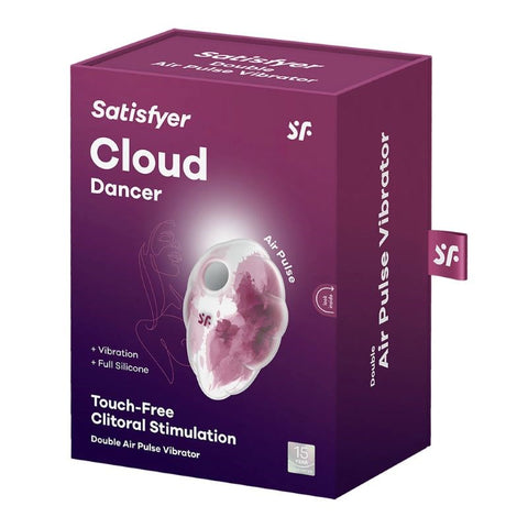 Satisfyer Cloud Dancer Air Pulse Silicone Clitoral Vibrator Dual Motor - Clit Ticklers and Pulsators