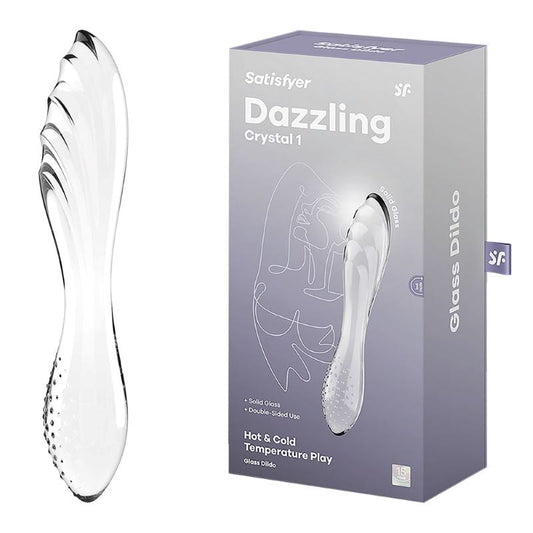 Satisfyer Dazzling Crystal 1 G Spot Glass Dildo Premium Borosilicate - - Glass Sex Toys