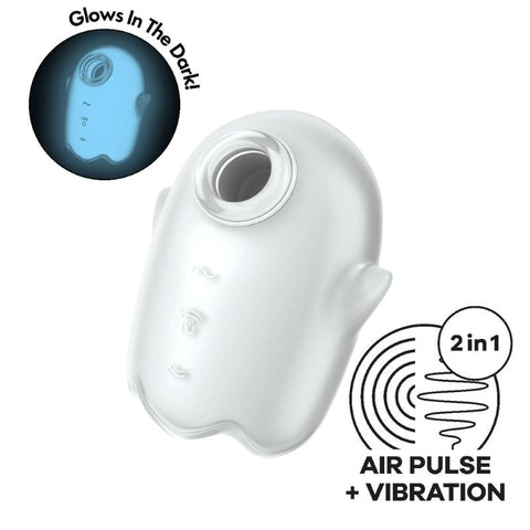 Satisfyer Glowing Ghost Waterproof Clitoral Vibrator with Dual Motors - Personal Massagers
