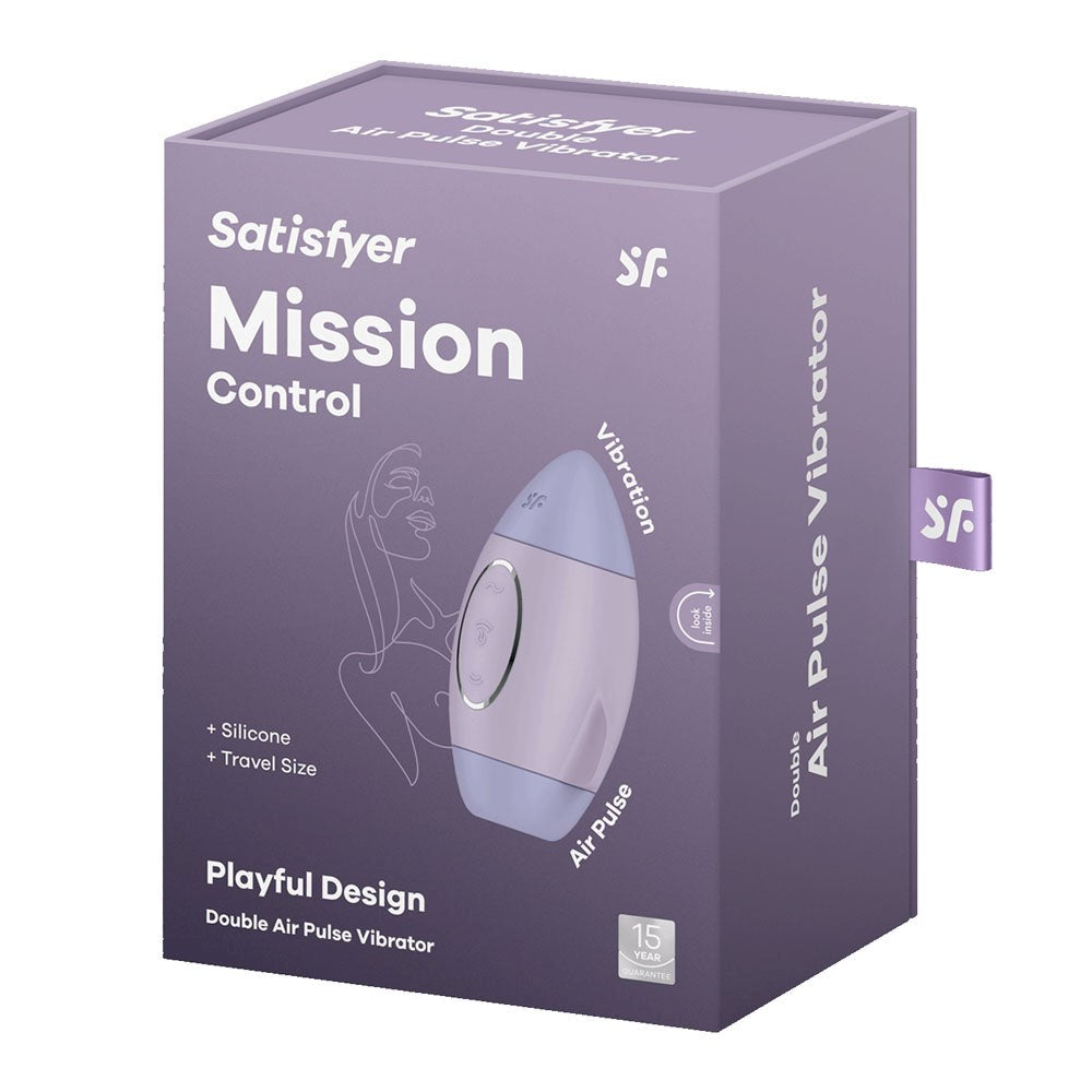 Satisfyer Mission Control Double Air Pulse Clitoral Vibrator Dual Motors - - Pussy And Clit Toys