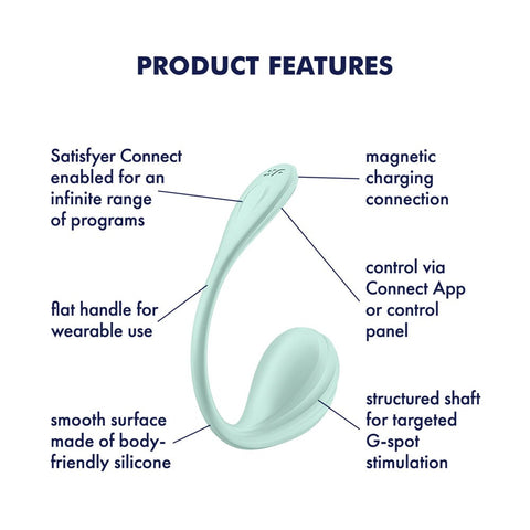 Satisfyer Smooth Petal App Control 12 Functions G Spot Vibrator Smartphone - Clit Ticklers and Pulsators