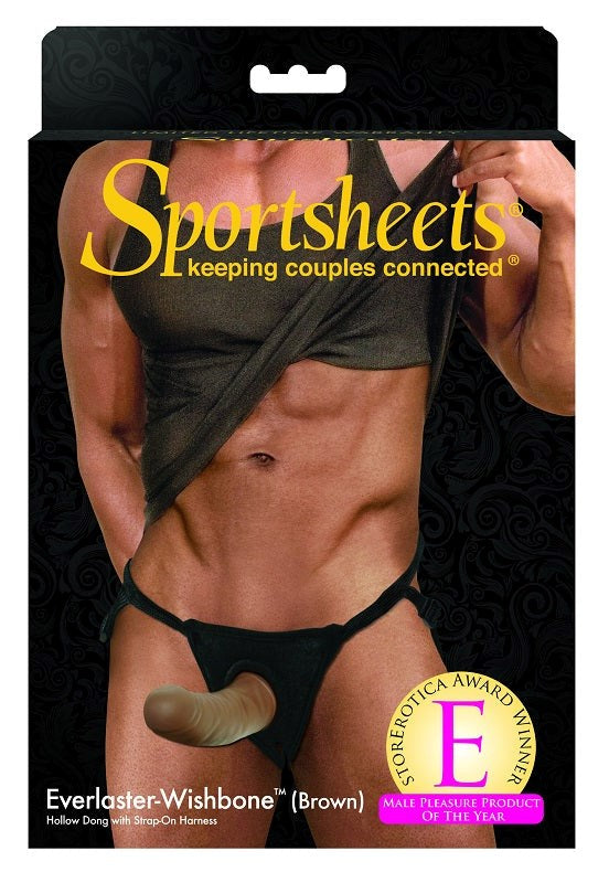 Sportsheets Everlaster Wishbone Strap On Harness with Hollow Dildo - - Strap On Sextoys