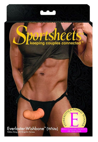 Sportsheets Everlaster Wishbone Strap On Harness with Hollow Dildo - Strap On Sextoys