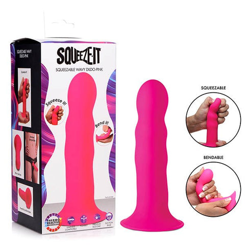 XR Brands Squeeze It Wavy Dildo Bendable Customizable Silicone Sex Toy - Realistic Dildos