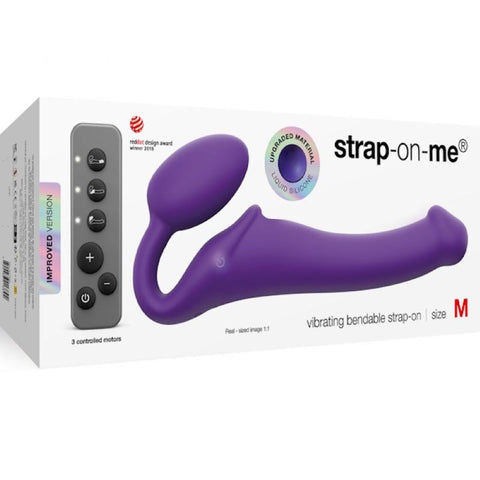 strap on me 3 Motors Vibrating Bendable Strap On Size M Triple Motor - Strap On Sextoys