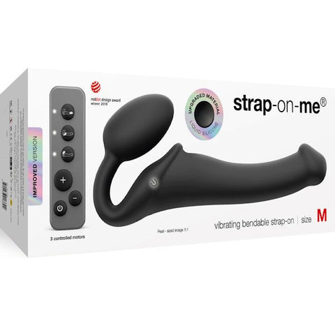 strap on me 3 Motors Vibrating Bendable Strap On Size M Triple Motor - Strap On Sextoys