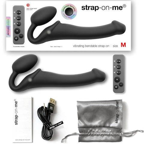 strap on me 3 Motors Vibrating Bendable Strap On Size M Triple Motor - Strap On Sextoys