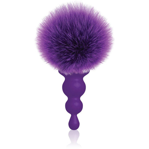 Icon Brands The 9s Cottontails Beaded Butt Plug with Pink Faux Fur Tail - Butt Plugs