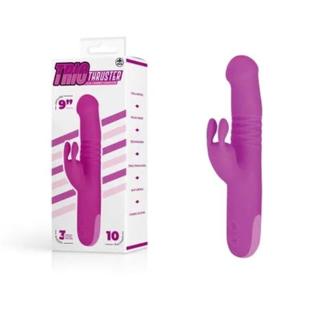 NANMA Corporation Trio Thruster 3 in 1 Rabbit Vibrator with Multiple Rings - Realistic Dildos