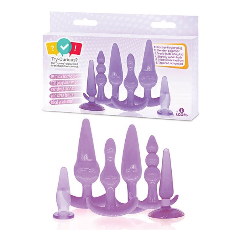 Icon Brands Explore Intimate Delights with Try Curious Anal Plug Set - Butt Plugs