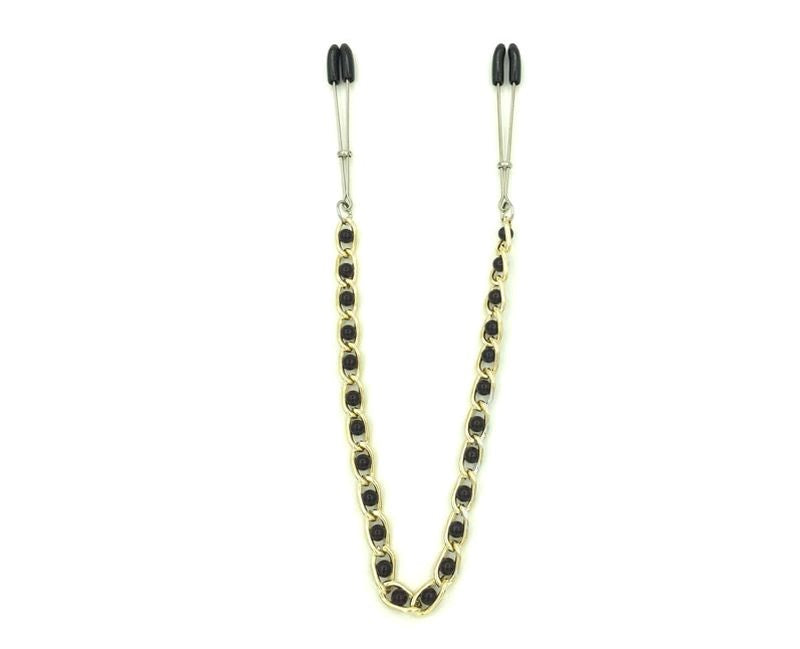 BDStyle Tweezer Nipple Clamps with Connecting Chain Adjustable Pressure - Breast and Nipple Toys