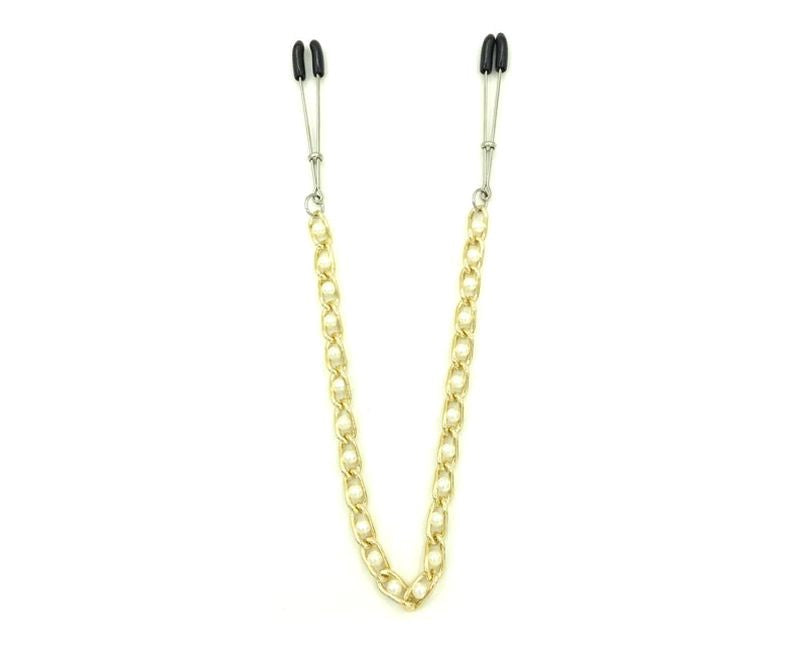 BDStyle Tweezer Nipple Clamps with Connecting Chain Adjustable Pressure - Breast and Nipple Toys