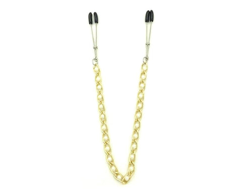 BDStyle Tweezer Nipple Clamps with Connecting Chain Adjustable Pressure - Breast and Nipple Toys
