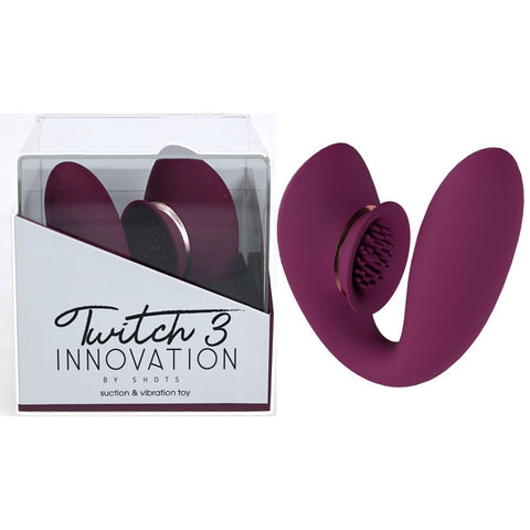Shots Toys Twitch 3 Rechargeable Vibrator & Suction for Clitoral Pleasure - Waterproof Vibrators