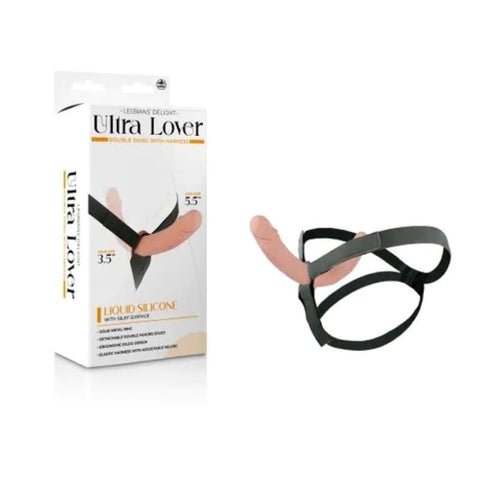 NANMA Corporation Ultra Lover Double Dong with Harness Premium Silicone - Realistic Dildos