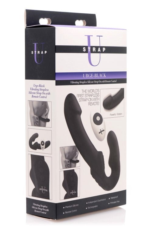 XR Brands Urge Strapless Strap On With Remote Control Vibrator - - Strap On Sextoys