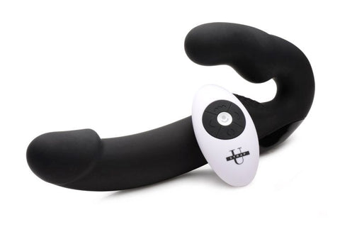 XR Brands Urge Strapless Strap On With Remote Control Vibrator - Strap On Sextoys