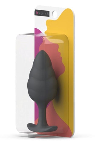 B Swish Bfilled Basic Wave Weighted Anal Plug with Free Floating Ball - Body Stockings