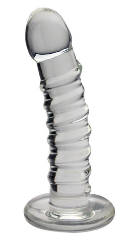 Spartacus Blown Basic Spiral Curve Dildo Premium Body Safe Design - Glass Sex Toys