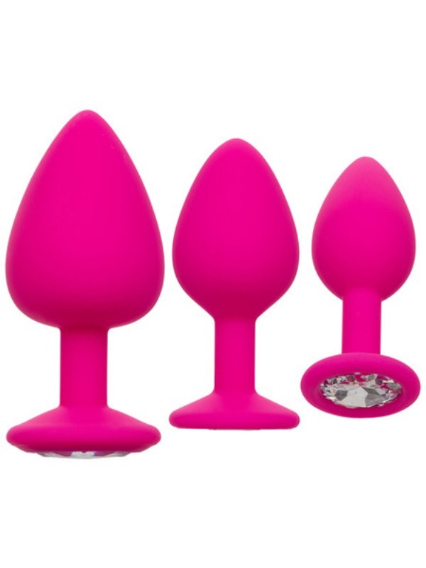 California Exotics Cheeky Gems Gemstone Butt Plugs for Luxurious Anal Play - Clit Ticklers and Pulsators