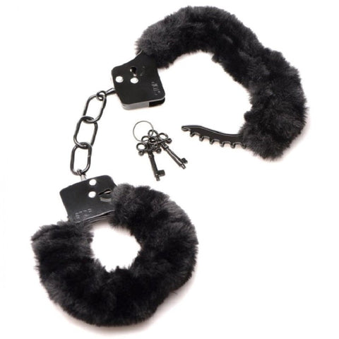 XR Brands Master Series Cuffed in Fur Indulgent Furry Handcuffs - Babydolls and Chemises