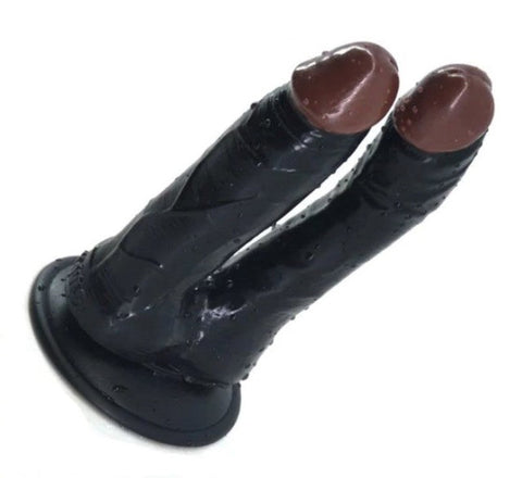 FAAK Double Dildo With Suction Cap Dual Ended Design for Versatile Play - Butt Plugs