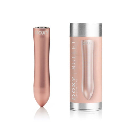 Doxy Bullet Rose Gold Aluminum Rechargeable Bullet Vibrator - - Realistic Dildos