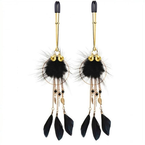 BDStyle Dreamcatcher Feather Nipple Clamps with Adjustable Pressure - Butt Plugs