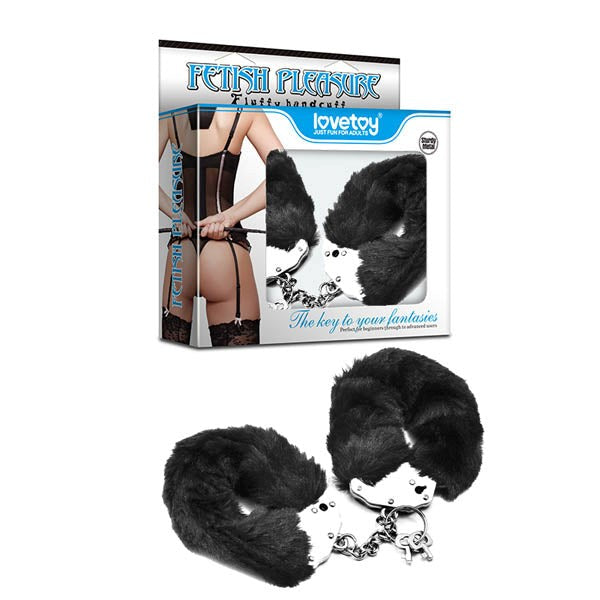 Lovetoy Fetish Pleasure Fluffy Hand Cuffs with Faux Fur Lining - - Cuffs and Restraints