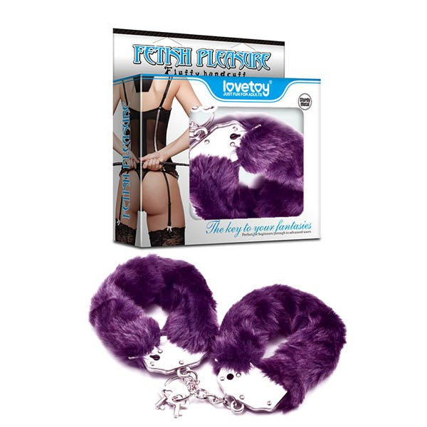 Lovetoy Fetish Pleasure Fluffy Hand Cuffs with Faux Fur Lining - - Cuffs and Restraints