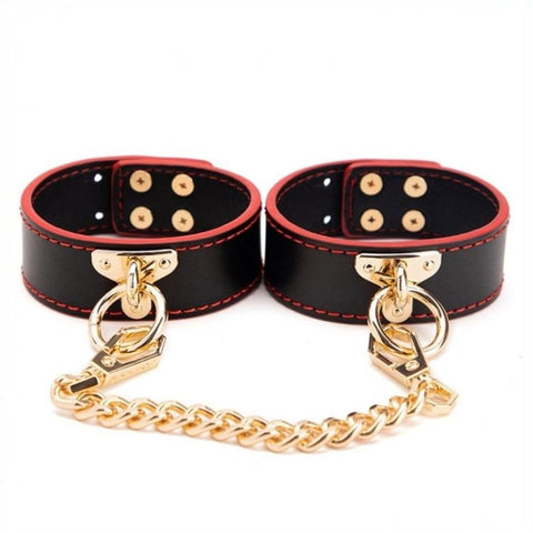 BDStyle Golden Chain Wrist & Ankle Cuffs with Premium Silicone - Cuffs and Restraints