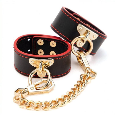 BDStyle Golden Chain Wrist & Ankle Cuffs with Premium Silicone - Cuffs and Restraints