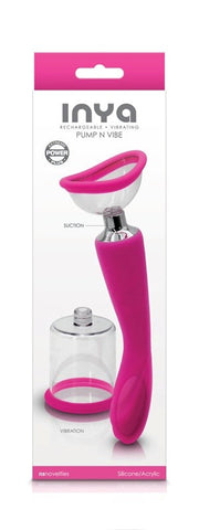 NS Novelties Inya Pump and Vibe Dual Ended Vibrator with Suction - Butt Plugs