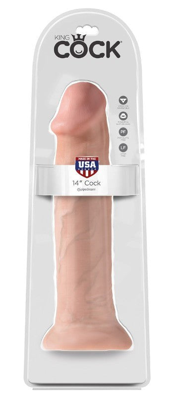 Pipedream Products King Cock 14 Inch Suction Cup Realistic Dong with Harness - Strap On Sextoys
