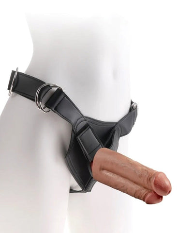 Pipedream Products King Cock Strap On Two Cocks One Hole 7 Inch Realistic Cock - Strap On Sextoys
