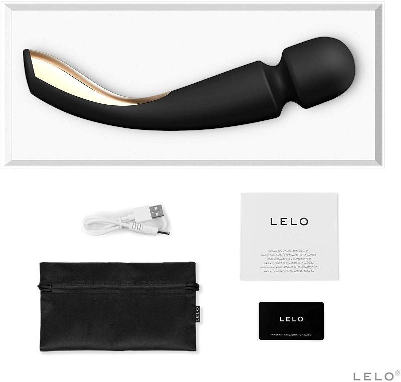 Lelo Smart Wand 2 Medium Vibrating Body Massager Powerful Wand Vibrator - - Rabbit Vibrators