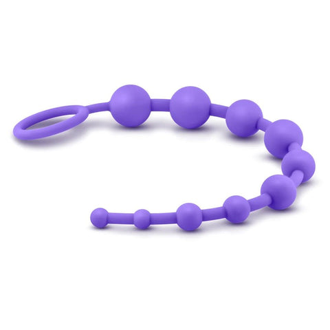 Blush Novelties Luxe Silicone Anal Beads Graduated 10 Bead Design - Fleshlight Male Masturbators